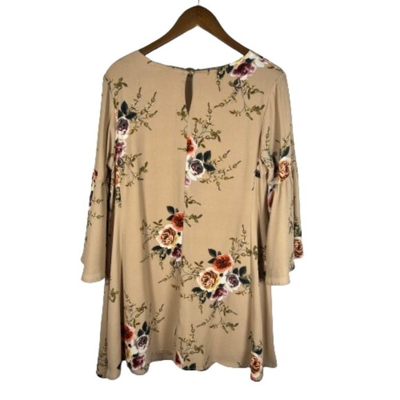 Umgee Womens Boho Floral Shift Dress Size Large Bell Sleeves Knee Length Casual - Picture 8 of 13